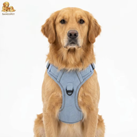 Harnais tactique robuste pour chien avec anneaux en D renforcés, en nylon et tissu denim, écologique, anti-traction, pour grands chiens