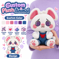 Peluche personnalisée en gros : Lapin personnalisé avec yeux en spirale, oreilles tombantes et patins, conception sur mesure pour commandes en gros