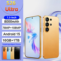 S26 Ultra, Teléfono Inteligente Android 5G para Redes Sociales, Edición Global 2026, 16GB 1TB, Pantalla de 7.3 Pulgadas, Batería de 8000mAh, Cámara de Belleza, Deca-Core