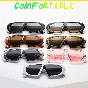 Gafas de Sol Retro de Moda 2020 para Hombre y Mujer, Lentes de Una Pieza con Degradado, Protección UV400, Estilo Steampunk Ovaladas - Product Image 6