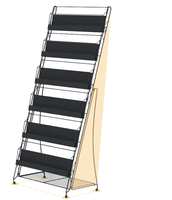 Présentoirs de sol métalliques sur mesure sans assemblage pour magazines, journaux et brochures, pour bibliothèques, bureaux et expositions