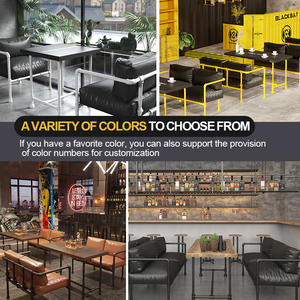 บาร์บูธโลหะสไตล์วินเทจอุตสาหกรรมแบบทันสมัยชุดเฟอร์นิเจอร์ที่นั่งแบบทนทานสำหรับร้านกาแฟห้องรับประทานอาหารสำหรับบาร์นอกบ้าน - Product Image 3