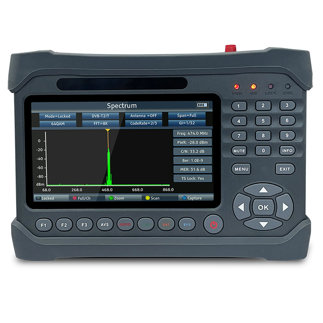 Digital Satellite Finder Signal Meter LCD DVB-S/S2X/T/T2/C Sat Finder for Dish Antenna Alignment