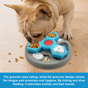 Rounded Plastic Pet Feeding Mat With Slow Eating Design For Dogs And <b>Cats</b> Non Slip Easy Clean Multifunctional Indoor Use - Product Image 4