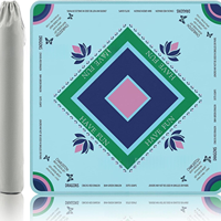 Tapis de Mahjong américain, tapis de table carré en caoutchouc avec marquages des règles de Charleston, tapis de jeu antidérapant et insonorisant avec sac