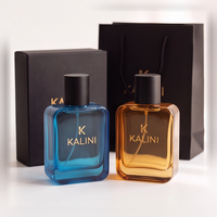 Flacon de parfum de luxe 50 ml vide en verre carré, design unique, étiquette personnalisée, parfum de niche, avec boîte – Fournisseur d'usine