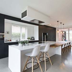 Cuisine moderne 2023, style 3D, design gratuit, haute qualité, armoires de cuisine laquées sur mesure, îlot de cuisine de luxe pour villa - Product Image 5