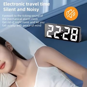 <span class=keywords><strong>Reloj</strong></span> <span class=keywords><strong>despertador</strong></span> de escritorio de cuarzo para niños, espejo Digital multifuncional inteligente <span class=keywords><strong>con</strong></span> luz de escritorio LED, diodo colorido para habitación escolar - Product Image 6