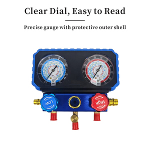 HVAC Auto <span class=keywords><strong>Pressure</strong></span> Measuring Instrument R134A Refrigeração Manifold Gauge Set AC Brass A/C Refrigeração Veículo Ferramentas - Product Image 3