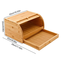 Addreen Bambou Boîte à Pain Grande Capacité Boîte de Rangement Écologique pour la Cuisine dans les Restaurants fond avec Plateau