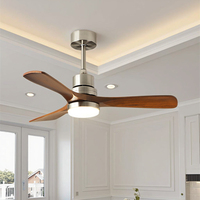 Ventilateur de plafond LED intelligent moderne de 42/52 pouces avec télécommande, 6 vitesses de vent, multifonction, rond, avec lumière