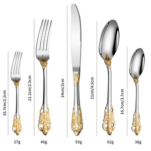 Ensemble de couverts de luxe en acier inoxydable 5 pièces argent Restaurant <span class=keywords><strong>couteau</strong></span> à Steak fourchette cuillère or <span class=keywords><strong>Table</strong></span> de mariage pour les fêtes durables - Product Image 6
