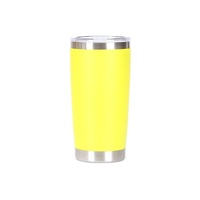 Tumbler Stainless Steel 20oz, Dinding Ganda, Terisolasi, Mug Kopi, Cangkir Vakum dengan Tutup