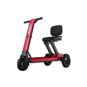 Portable folding electric scooter with three wheels for two people for the elderly
