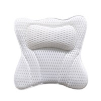 Coussin de bain avec 6 ventouses puissantes, appui-tête surdimensionné et respirant