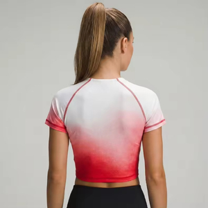 Custom Logo Streetwear Running Print Football Jersey Shirts Short Sleeve Sports Zipper Cropped Tank <b>Top</b> Shirt For Women - Product Image 2