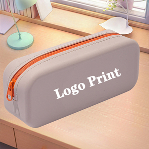AMZ Silicone Zipper Pencil <b>Bag</b> Waterproof Custom Logo Print Pencil Pouch for Kids Multifunctional Large-Capacity Storage <b>Bag</b> - Product Image 1