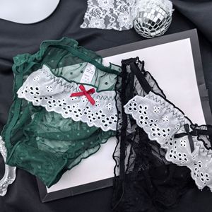 Vente en gros de string sexy pour femmes, en dentelle ajourée, à fleurs hydrosolubles, sous-vêtements féminins, string bikini demi-hanche - Product Image 5