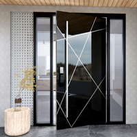 Porte de sécurité moderne en aluminium moulé avec fonction antivol, porte d'entrée en polymère de style traditionnel chinois