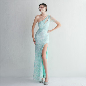 19533 #<span class=keywords><strong>2022</strong></span> nuevo hecho a mano rebanada de cuentas artesanía cuentas de <span class=keywords><strong>uñas</strong></span> un hombro estilo Fondo moda gorda señora vestido de talla grande vestido Super tamaño - Product Image 6