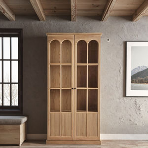 Minyu 2025, Aparador de madera de roble macizo de lujo europeo, de doble puerta vitrina de cristal para comedor, muebles para el hogar para sala de estar - Product Image 1