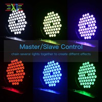 Projecteur de scène PAR 54x3W LED RGB avec boîtier en aluminium, 3-en-1 DMX512 3/7CH, activé par le son, fonction maître-esclave, pour DJ et mariages