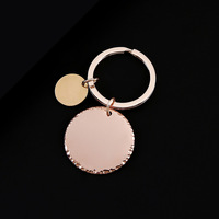 Porte-clés vierge en acier inoxydable finition miroir 30mm rond, gravure laser, impression UV, cadeau d'entreprise, vente en gros