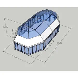 Di alta qualità di grande parete di vetro marquee tenda festa di nozze mostra tenda di evento con porta