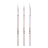 Pinceaux à ongles multifonctions personnalisables avec logo, virole en laiton double pressé durable pour salon, maison, DIY, dessin de motifs, peinture au gel
