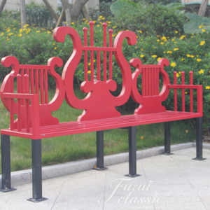 Banc de jardin en acier inoxydable en forme d'harpe, créatif, pour la décoration paysagère publique - Product Image 6