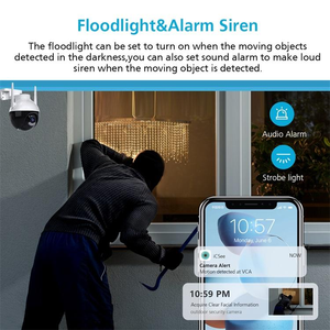 Cámara IP de Seguridad ICsee PTZ 4K con Visión Nocturna en Color, <span class=keywords><strong>360</strong></span> Grados, Inalámbrica para Exteriores, Red IP, Seguridad Inalámbrica para el Hogar - Product Image 2