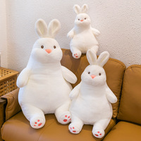 Fabricant de jouets en peluche personnalisés : Adorable lapin blanc dodu en peluche, poupée en peluche douce de dessin animé pour la décoration intérieure et la promotion