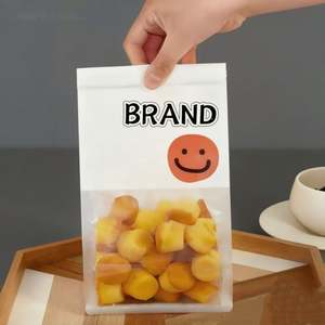 Sacs d'emballage personnalisés biodégradables pour produits de boulangerie avec fenêtres transparentes en papier kraft blanc et brun pour pain, gâteaux et aliments - Product Image 6