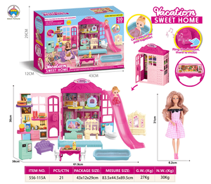 Petite maison de jeu en plastique avec figurines, jouets parfaits pour les tout-petits, pour les filles de 3 à 6 ans, maison de poupée pour jouer - Product Image 6