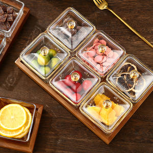 Juego de platos de <span class=keywords><strong>tapas</strong></span> cuadrados personalizados de gran venta, bandeja minimalista para servir aperitivos y plantas de cristal con tapa para uso diario - Product Image 3