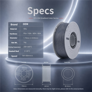 Filamento para Impresora 3D TPU de 1.75 mm, Alta Elasticidad, Brillante y Suave, 95A FDM para Bambu Lab - Product Image 6