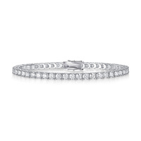 Bracelet tennis en argent sterling 925 avec moissanite 2 mm, géométrique, 7,12 g, serti pavé, pour femme, bijoux haut de gamme tendance, style européen et américain