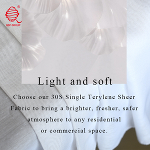 <span class=keywords><strong>Tissu</strong></span> de <span class=keywords><strong>rideau</strong></span> transparent 100 % polyester IFR aspect coton, largeur extra-large, style tombant, pour projets hôteliers - Product Image 2