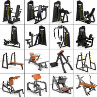 Máquina de prensa de piernas comercial de doble dirección con soportes acolchados y carga de discos de peso para entrenamiento de cuádriceps y glúteos