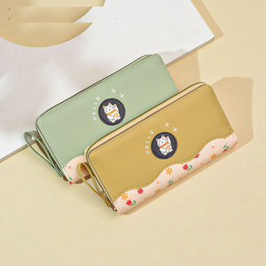 <span class=keywords><strong>กระเป๋า</strong></span><span class=keywords><strong>สตางค์</strong></span>มีซิปคู่สไตล์วรรณกรรมและศิลปะใหม่สำหรับผู้หญิงพร้อมสายคล้องมัลติฟังก์ชั่นลายแมว - Product Image 3