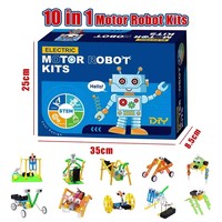 Kits de robots motorisés 10 en 1, kits STEM écologiques, kits scientifiques pour enfants, jouets éducatifs, kits d'assemblage, jouets STEM pour enfants