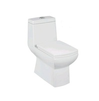 GREPL WC deux pièces de haute qualité, à double chasse, blanc, design moderne, céramique haute brillance, à poser au sol, avec fonction de lavage des fesses