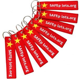 Personalized Woven Fabric Remove Jet Keyring Chain <b>Custom</b> Embroidery Before <b>Key</b> Tag Flight Keychain - Product Image 2