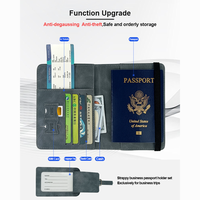 Pochette de voyage magnétique 2-en-1 personnalisable avec logo, porte-documents, porte-cartes et porte-billets pour voyages d'affaires