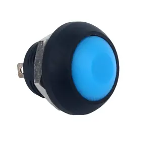 waterproof IP67 12mm dual color illuminated latching 24v push button on off switch