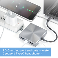 Hub USB-C multi port kustom pabrik mendukung cetak logo desain/fungsi warna hub port TYPE-C