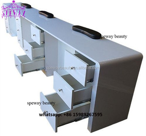 Venta al por mayor de salón de uñas blanco brillo triple manicura de mesa de bar - Product Image 1