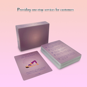 Prix d'usine Conception personnalisée personnalisée de haute qualité Lamination mate étanche Parent et enfant Yoga <span class=keywords><strong>Pose</strong></span> et carte de méditation - Product Image 4