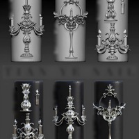 Kit de moules en silicone 3D pour nail art, motif bougeoir vintage, transparent, style gothique baroque en relief, outil de décoration DIY pour manucure