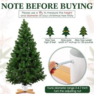 Wooden <strong>Christmas</strong> <strong>Tree</strong> <strong>Stand</strong> for Real <strong>Trees</strong> Large Size Wood Base Holiday Display Holder for Indoor Outdoor <strong>Tree</strong> Support Use - Product Image 5